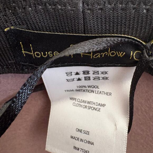 NWOT House of Harlow 1960 Mauve 1005 Wool Floppy Hat w/ Band Retro Glam Western main image 5
